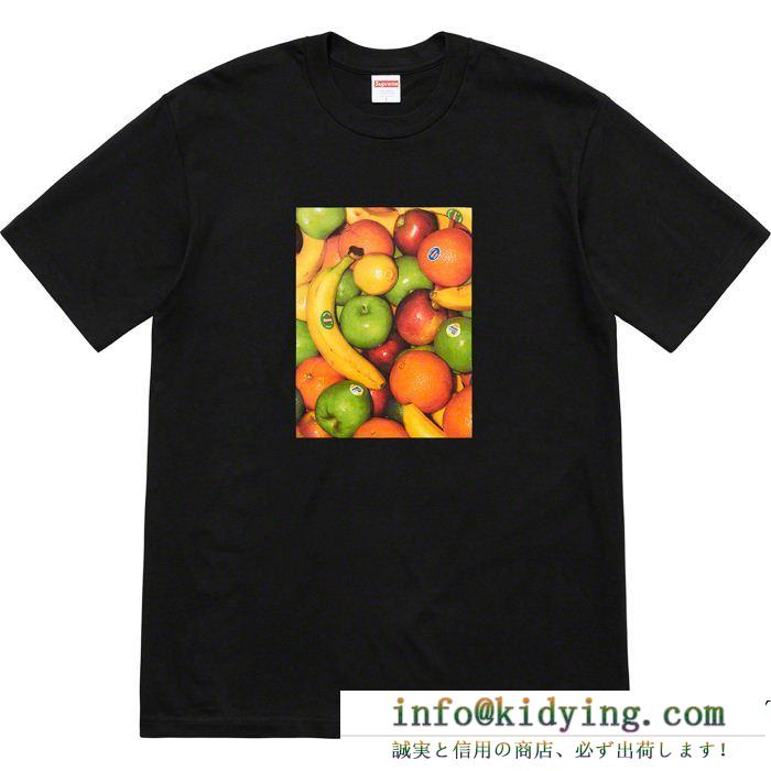 SUPREMEシュプリーム tシャツ コピーfruit-teeフォトプリント半袖ボックスロゴ遊び心あるクルーネック