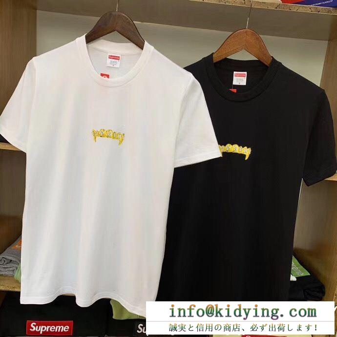 SUPREMEシュプリーム tシャツ コピーfronts-teeメンズ丸首半袖ブランドネームの文字プリント