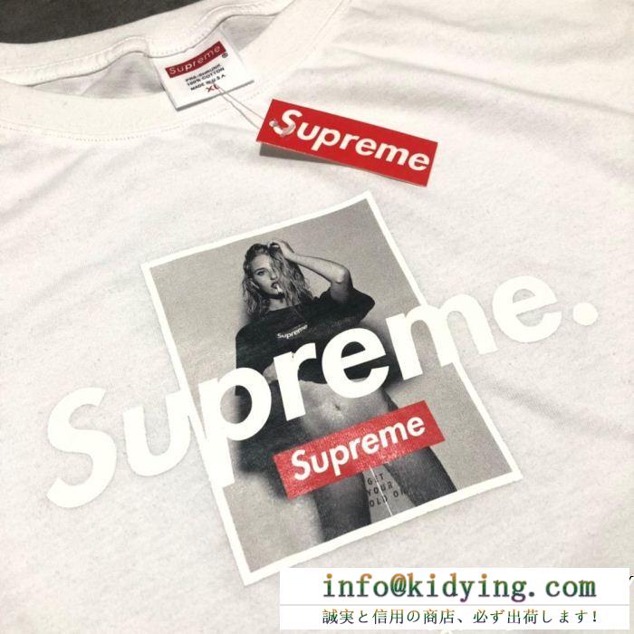 Supreme絶妙な雰囲気シュプリーム tシャツ コピートレンドなイラストプリントクルーネック半袖