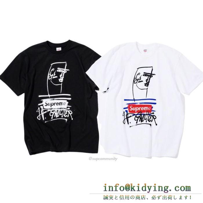 すっきりした印象に tシャツ/半袖 2色可選 supreme × jean paul gaultier tee 2019春夏は人気定番