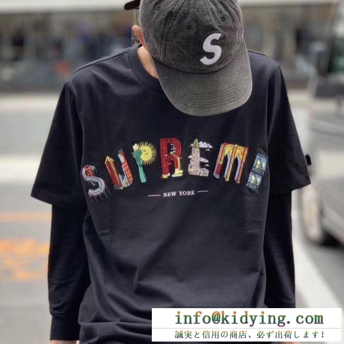 SUPREME 19ss city arc tee リラックス感のあるゆったり tシャツ/半袖 2色可選 オシャレアイテム