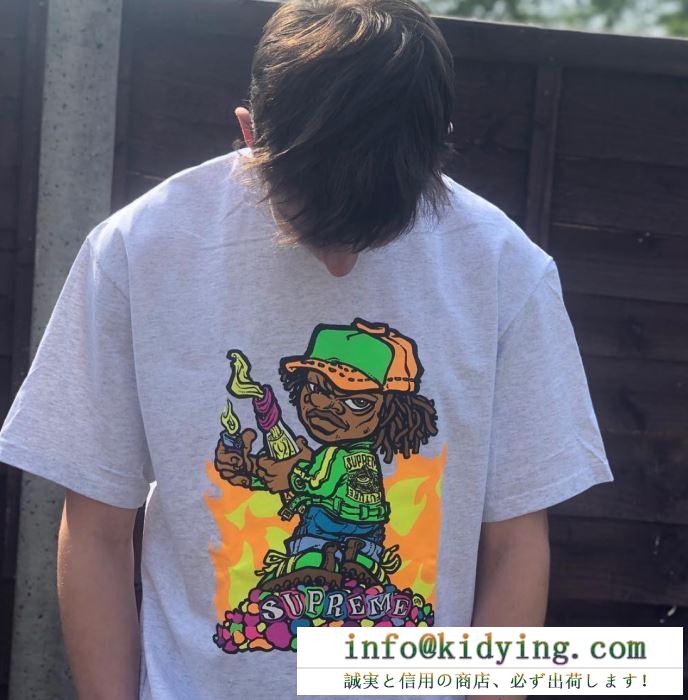 Tシャツ/半袖 人気ストリートブランド新品2色可選 たくさん歩く日にも大活躍 supreme 19ss molotov kid tee