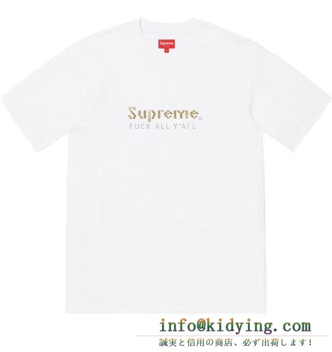 エレガント系スタイル supreme 19ss gold bars tee 2019春夏のトレンド新商品 シャツ/半袖 2色可選