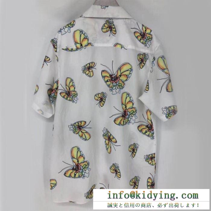 シャツ/半袖 おしゃれな大人の着こなし高い人気 19ss gonz butterfly shirt 魅力的なカラー使い
