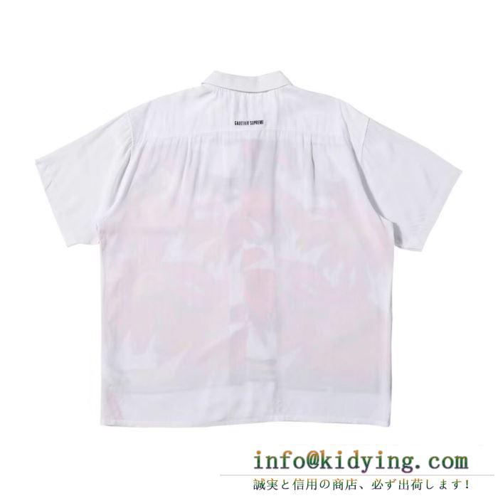 2019夏に意外と人気な新作 supremejean paul gaultier flower power rayon shirt シャツ/半袖 2色可選