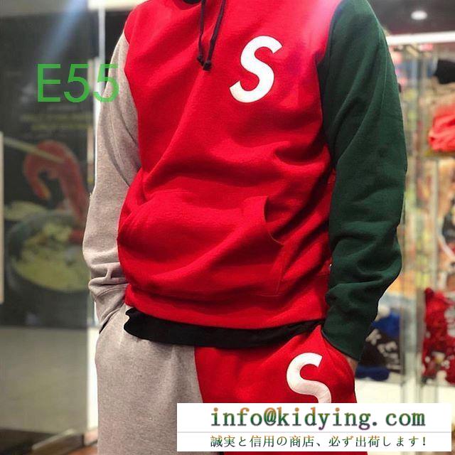 Supreme 19aw s logo colorblocked hooded sweatshirt 3色可選 例年完売が相次ぐ秋冬新品パーカー