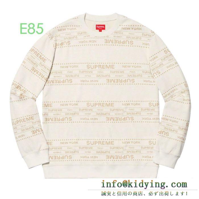 秋冬シーズンらしさが漂う supreme 19aw metallic jacquard crewneck 3色可選 プルオーバーパーカー