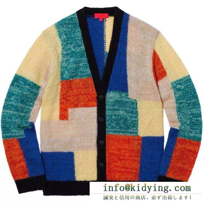 ぜひ主役にする大好評秋冬新作 supreme 19aw patchwork mohair cardigan 大人かわいい秋冬コーデを楽しみ ニットコート