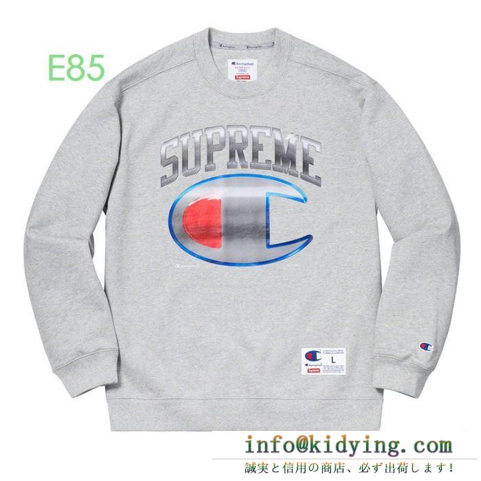 Supreme x champion chrome crewneck 2色可選 プルオーバーパーカー 2019秋先からスタートする新生活の必需品