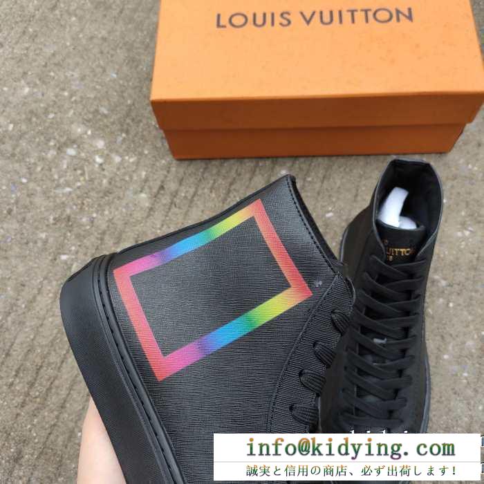 Louis vuitton スニーカー メンズ 大人ライクなおしゃれ感がある新品 ルイヴィトン コピー ブラック デイリー コーデ 激安 1a5qd2