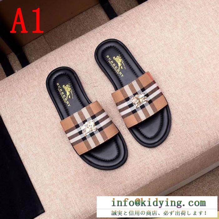 バーバリー burberry メンズ サンダル 一番入手困難限定アイテム vintage check and leather slides コピー 品質保証
