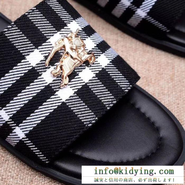 バーバリー burberry メンズ サンダル 一番入手困難限定アイテム vintage check and leather slides コピー 品質保証