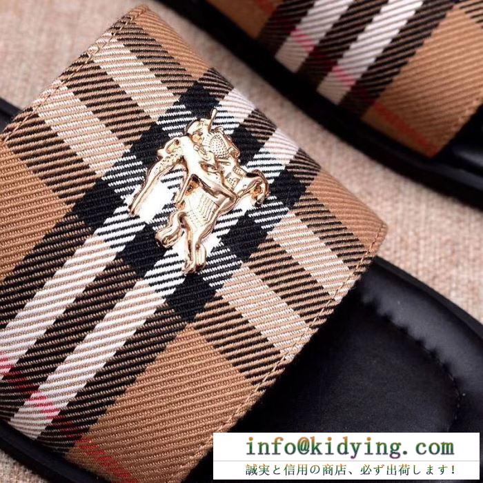 バーバリー burberry メンズ サンダル 一番入手困難限定アイテム vintage check and leather slides コピー 品質保証