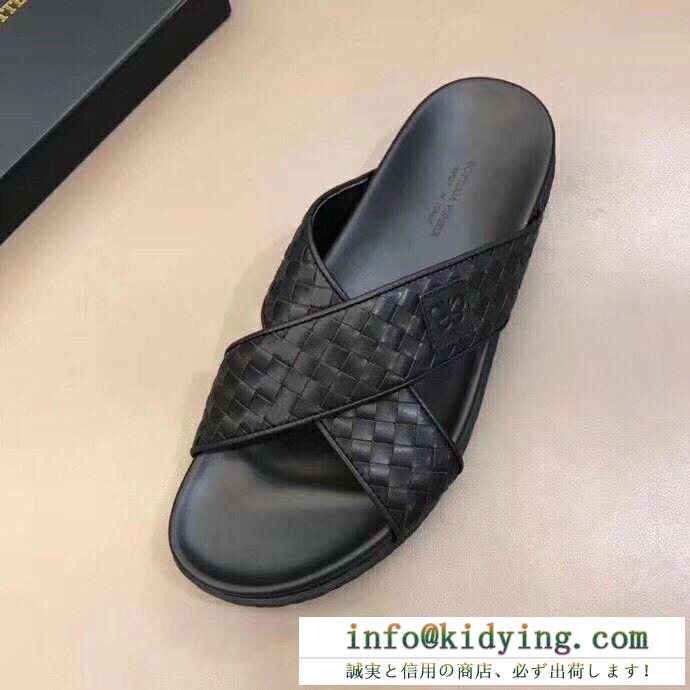 限定セール新品登場！ボッテガヴェネタ サンダル メンズ bottegaveneta コピー ブラック カジュアル コーデ 品質保証