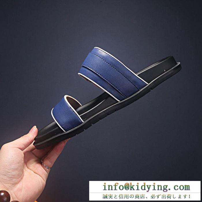 HERMES サンダル ユニセックス 毎日でも使えるコレクション エルメス 靴 コピー ブラック ブルー カジュアル 品質保証