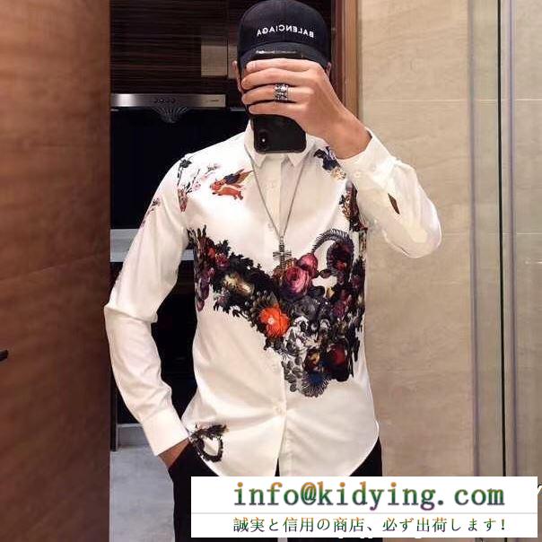 Dolce&Gabbana男女兼用ドルガバ シャツ コピーヴィンテージ感のある花柄シャツ上品カジュアルボタンダウン長袖