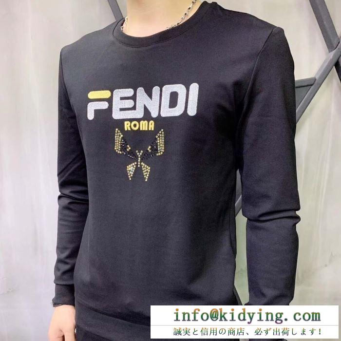 FENDI メンズ セットアップ 着こなしを彩るアイテム フェンディ スーパーコピー ブラック 日常っぽい ロゴ プリント 高品質