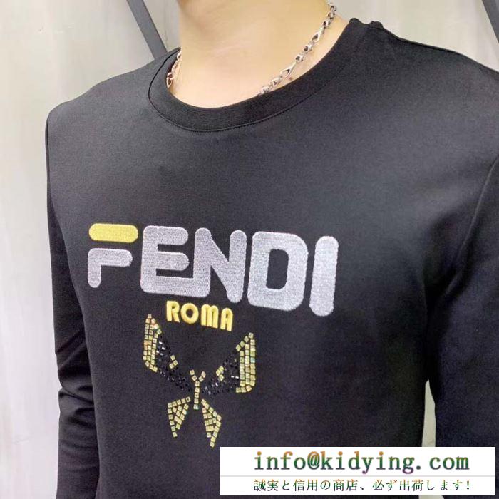 FENDI メンズ セットアップ 着こなしを彩るアイテム フェンディ スーパーコピー ブラック 日常っぽい ロゴ プリント 高品質
