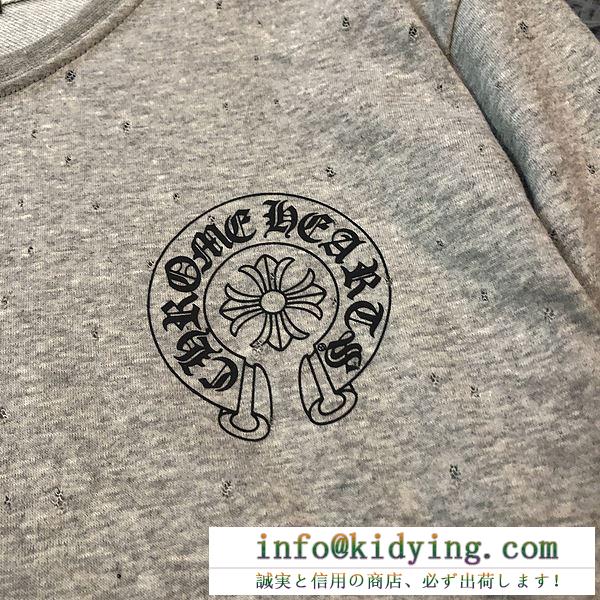 長袖Tシャツ chrome hearts 人気 上品な大人コーデが完成 クロムハーツ 服 値段 メンズ コピー ブラック グレー 日常 お買い得
