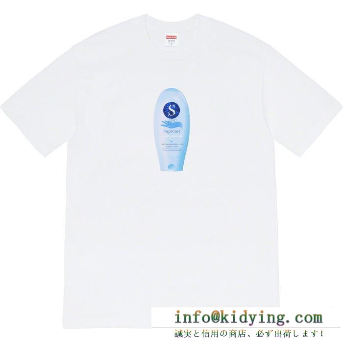 2色可選 2020年春夏コレクション supreme 19fw super cream tee tシャツ/半袖 vip価格!今だけ