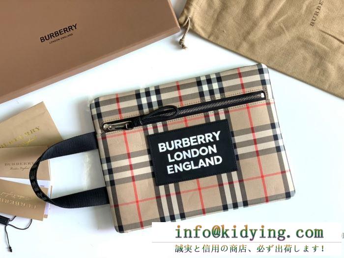 着こなしをより素敵に burberry バーバリー クラッチバッグ コピー レディース チェック柄 便利 2020新作 相性抜群 安価