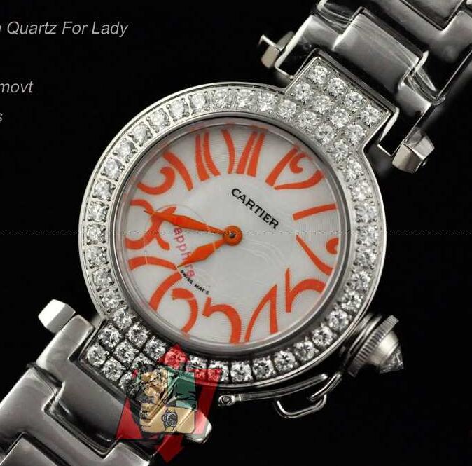 人気販売中のCartier、カルティエの女性数字表示腕時計.