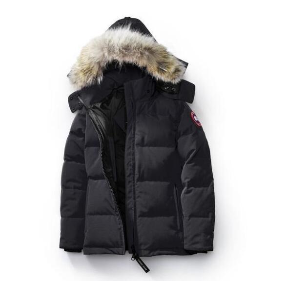 防寒性を高めるカナダグース、Canada gooseの高品質な素材の黒、灰色の2色メンズダウンジャケット.