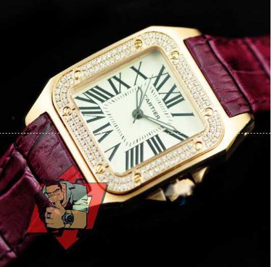 カルティエ 時計 レディース cartier マストタンクlm ヴェルメイユ ボーイズ 腕時計 デイト ゴールドとダイヤモンド文字盤 クォーツ 女性ウォッチ.