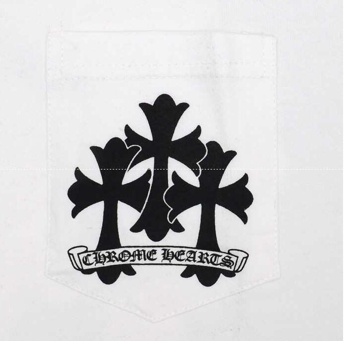 Chrome hearts メンズショートスリーブロサンゼルス 超激得低価の白い半袖十字架ロゴ スーパー コピー クロム ハーツ.