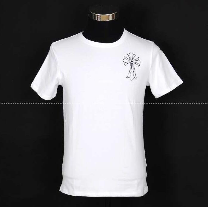 ロゴプリント半袖Tシャツ ブラック 超激得新品のクロムハーツ シャツ メンズ chrome hearts bsフレア 棉コットン.