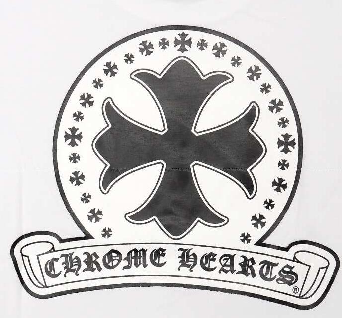 Chrome hearts カットソー フレア プリント 胸ロゴ ラッピング 最安値新作のホワイト半袖 クロムハーツ シャツ メンズ 男女兼用.