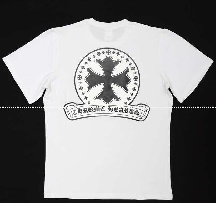 Chrome hearts カットソー フレア プリント 胸ロゴ ラッピング 最安値新作のホワイト半袖 クロムハーツ シャツ メンズ 男女兼用.