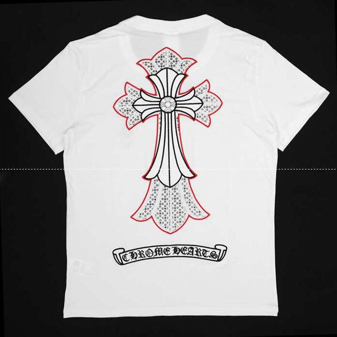 Chrome hearts 品質保証安いクロス ホワイト クロム ハーツ スーパー コピー 半袖tシャツ.