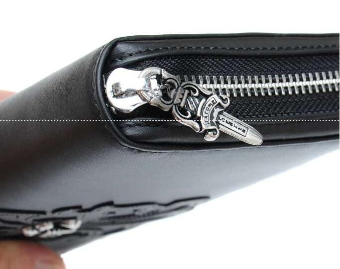 シルバーのフレア パッチ bフレア ヘビーレザーのクロムハーツ 財布 新作 chrome hearts rec f zip#2 bs ブラック お買い得大人気なメンズ ファスナーロングウォレット.