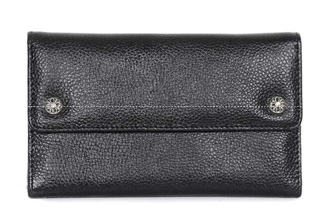 クロスボタン クロム ハーツ 財布 コピー お得100%新品のchrome hearts ブラック ウェーブウォレット ヘビーレザー メンズ長財布.