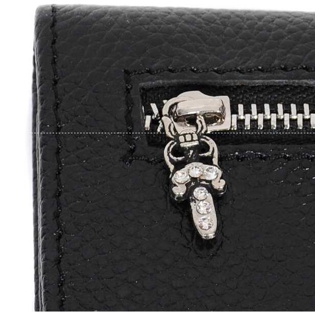 クロスボタン クロム ハーツ 財布 コピー お得100%新品のchrome hearts ブラック ウェーブウォレット ヘビーレザー メンズ長財布.