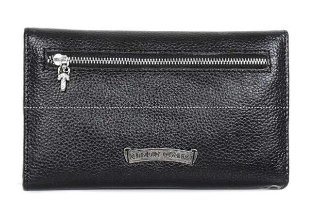 クロスボタン クロム ハーツ 財布 コピー お得100%新品のchrome hearts ブラック ウェーブウォレット ヘビーレザー メンズ長財布.