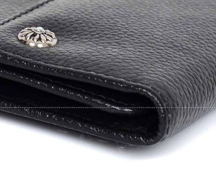 クロスボタン クロム ハーツ 財布 コピー お得100%新品のchrome hearts ブラック ウェーブウォレット ヘビーレザー メンズ長財布.