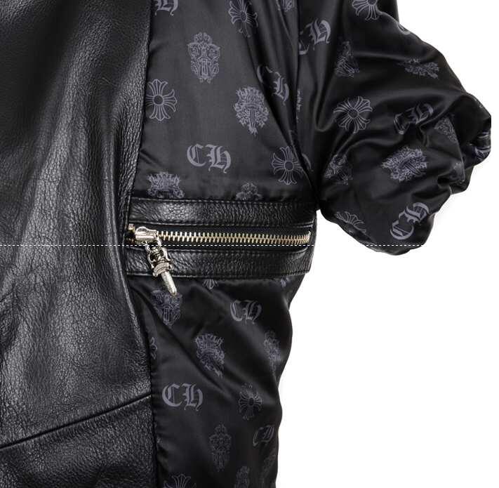 お得セールのクロムハーツ ジャケット キムタク chrome hearts 刺繍レーシング#2 レザージャケット メンズ 黒秋冬服.