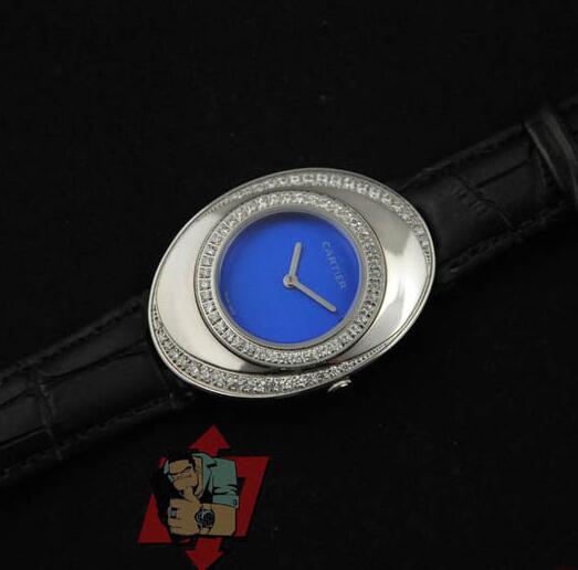 ブルー文字盤 ダイヤモンドが付き カルティエ 時計 タンク cartier w10073r6 超激得大人気のレディース 腕時計 クォーツ ウォッチ.