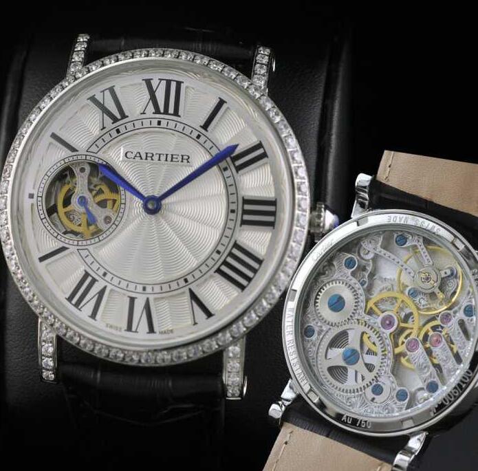カルティエ コピー cartier バロンブルー 自動巻き お得低価のメンズ腕時計 ブラックレザー ホワイト文字盤 w6920046.