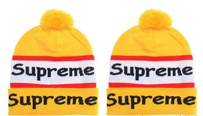 SUPREME キャップ 偽物 二つ折りウール ニットキャップ ボンボン付き シュプリームニットキャップ.