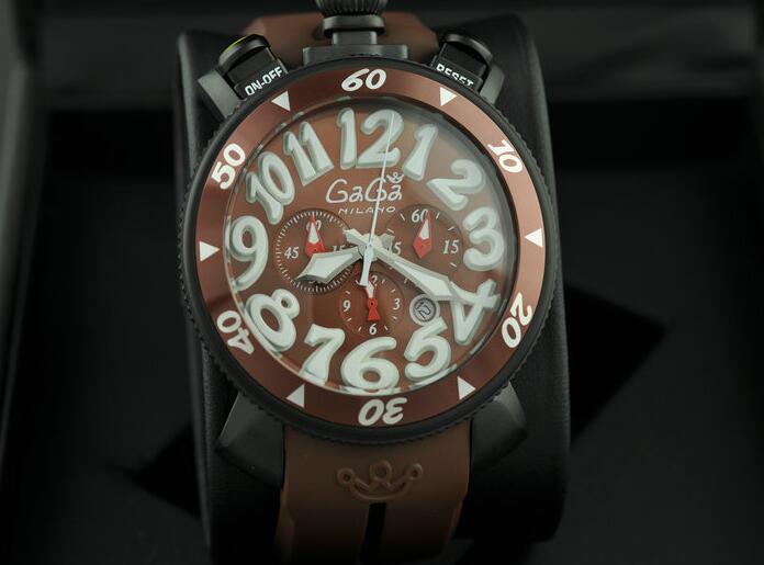 クォーツムーブメント gaga milano ガガミラノ 時計 メンズ コーヒー色 6054.5 デイト 数字表示 ウォッチ 限定セール大得価.