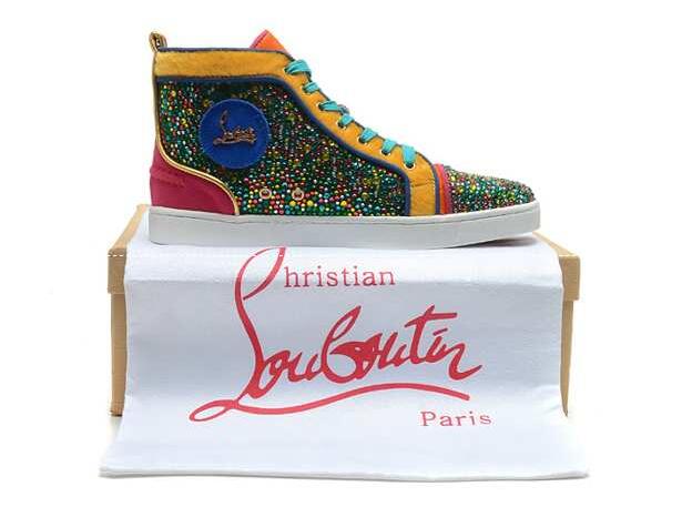 人気セール christian louboutin クリスチャンルブタン ハイカットスニーカー スパイクスダッズ カジュアル 靴.