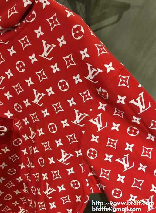 大人のおしゃれにシュプリームLOUIS vuitton × supreme box logo hooded sweatshirtレッドパーカー激安フード付き