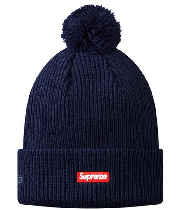 柔らかい高品質なシュプリーム 偽物superme new era ftp beanie 男女兼用のネイビーニット帽子刺繍ロゴ