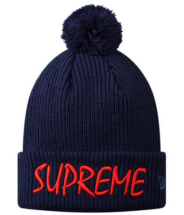 柔らかい高品質なシュプリーム 偽物superme new era ftp beanie 男女兼用のネイビーニット帽子刺繍ロゴ