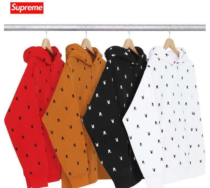 SUPREME パーカー 17aw スウェット ロゴ プルオーバー シュプリーム パーカー レディース プルパーカー メンズ 白 黒 黄色 赤 4色.