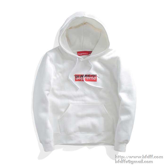 激安大特価得価2017秋冬SUPREMEシュプリームパーカー偽物【Box logo hooded sweatshirt】ホワイトボックスロゴフード付きジャケット