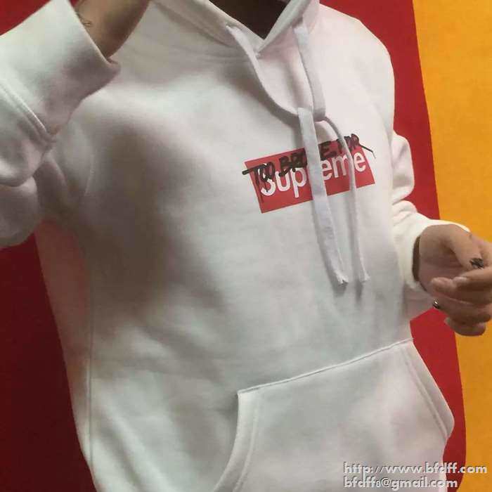 激安大特価得価2017秋冬SUPREMEシュプリームパーカー偽物【Box logo hooded sweatshirt】ホワイトボックスロゴフード付きジャケット